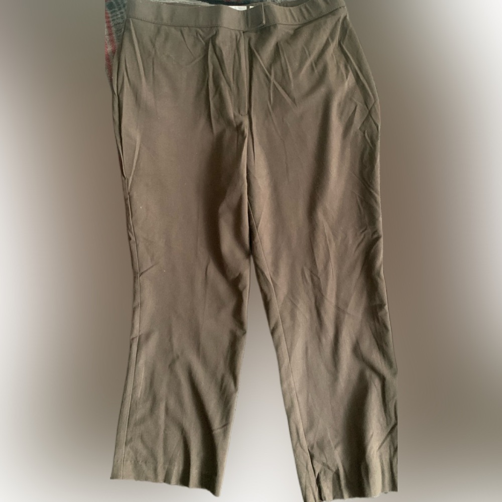 Pre Owned Women's Sag Harbor Stretch Petite Pants Sz 12P Brown Casual Classic